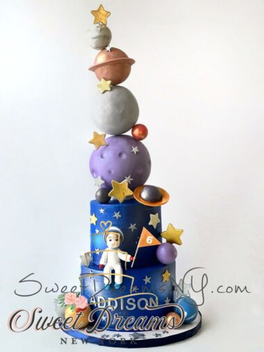 Astronaut Cake Space galaxy themed cake planets Galaxy Cake Galaxy birthday party Ideas Custom Cakes Long Island NYC