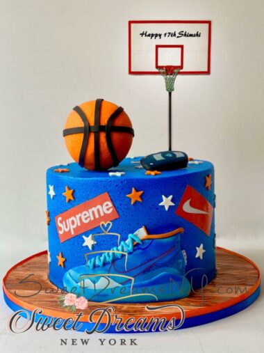 Basketball Birthday Cake for Boys Basketbal Cake for men Supreme Nike Speaker Cake Ideaas Custom Cake Long Island NYC by Sweet Dreams NY
