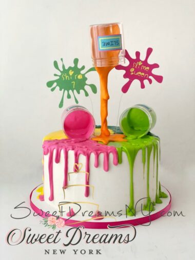 Slime Cake Gravity Defying Cake Slime Birthday Cake Ideas for girls and boys Long Island NYC Custom Cake