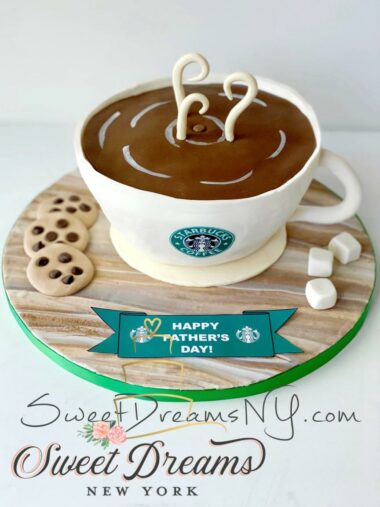 Starbucks Birthday Cake Coffe Mug Birthday Cake Starbucks Coffee cup Custom Cake Long Island NYC Custom Cake