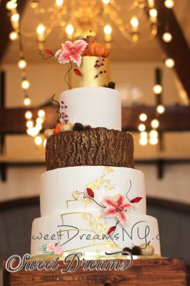 Wedding Cake Fall inspired Wedding Cake Fall Wedding Romantic Wedding Cake Rustic Wedding Cake design Ideas Custom Wedding Cakes Long Island and NYC Log Cake