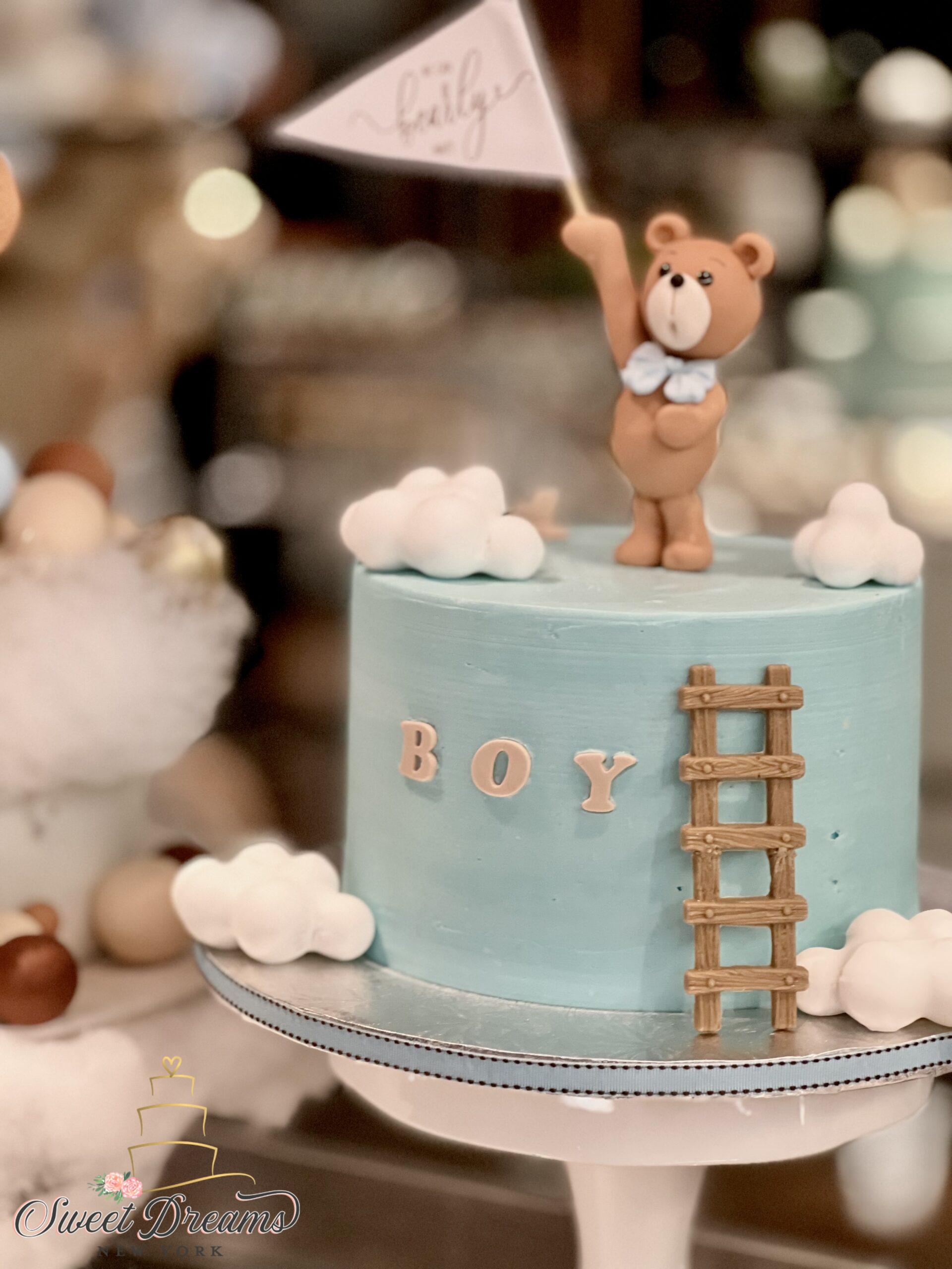 Bear Baby Shower custom baby shower Cake We can bearly wait NYC Long Island We Can Bearly wait bear cake