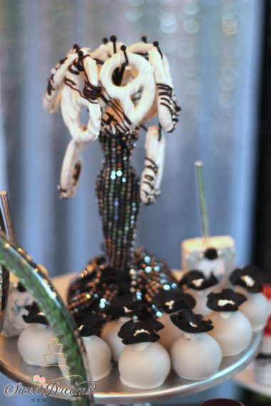 21st Birthday Dessert Table Silver and black Long Island NYC Custom cakes and Desserts