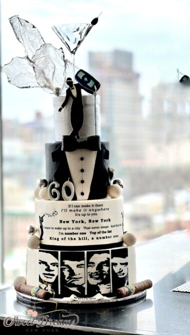 60th Birthday Cake for men Frank Sinatra Cake Tuxedo BMW Cake Specialty and Custom Cakes NYC Long Island