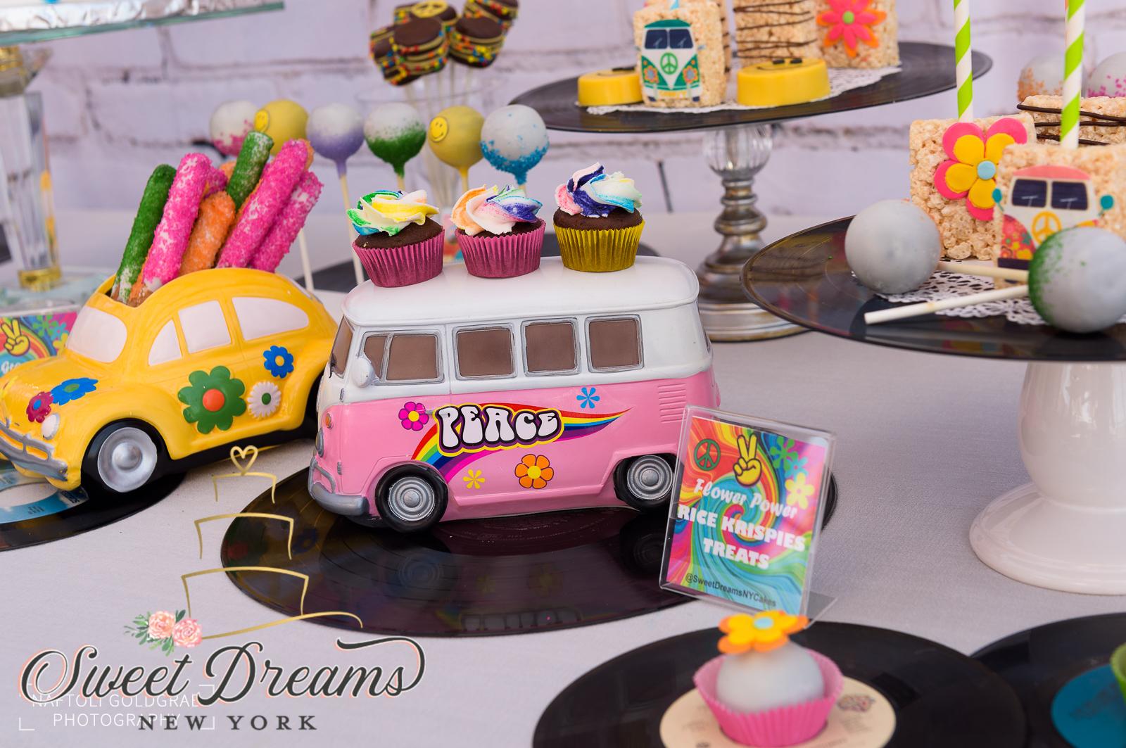 60th birthday party ideas sixties party decor dessert table Long Island NYC