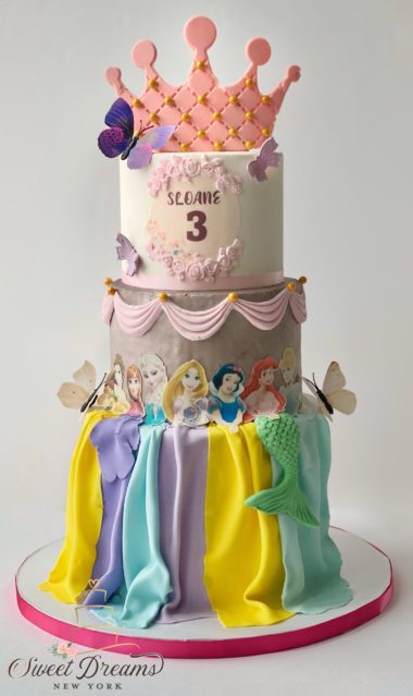 Disney Princess themed cake girls birthday Cake by Sweet Dreams NY Long Island Custom cakes