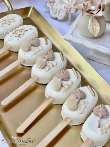 Elegant Gold Bridal shower Elegant dessert table pampas cakesicles cake pops NYC Long Island