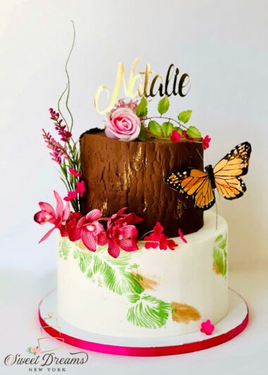 Enchanted Garden Birthday Cake Bridal Shower Custom Cake Sweet Dreams NY Long Island NYC Specialty Cakes