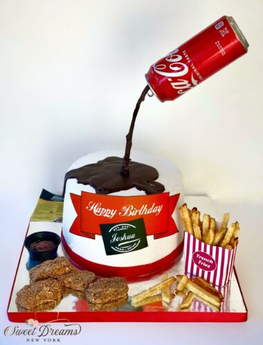 Fast Food Cake Gravity Defying Coke Cake French Fries and nuggets cake Sweet Dreams NY