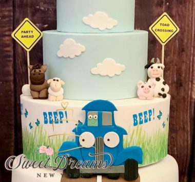 Little Blue Truck forstbirthday custom cake by Sweet Dreams NY Long Island