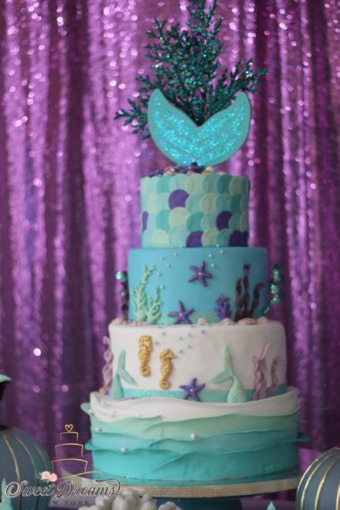 Mermaid cake under the sea birthday Cake NYC Long Island Specialty Cakes by Sweet Dreams NY