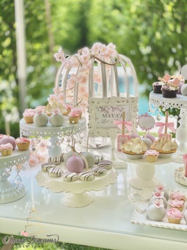 Pink Floral Dessert Table Baby Shower Sweet Dreams NY Custom Cakes Long Island NY