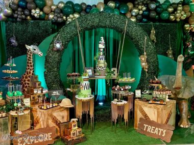 Safari Jungle Dessert Table First Birthday Animal themed party ideas by Sweet Dreams NY Long Island Dessert Tables