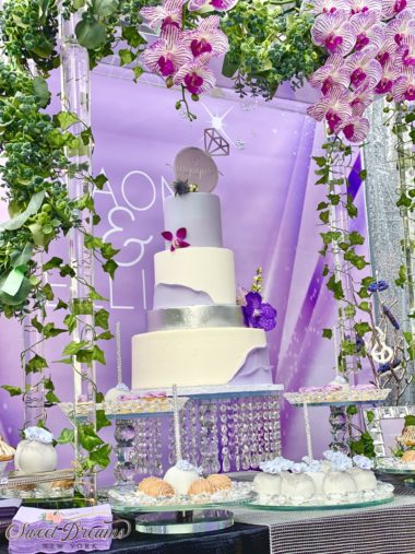 She said yes cake engagement custom cake lavender Long Island NYC bakery