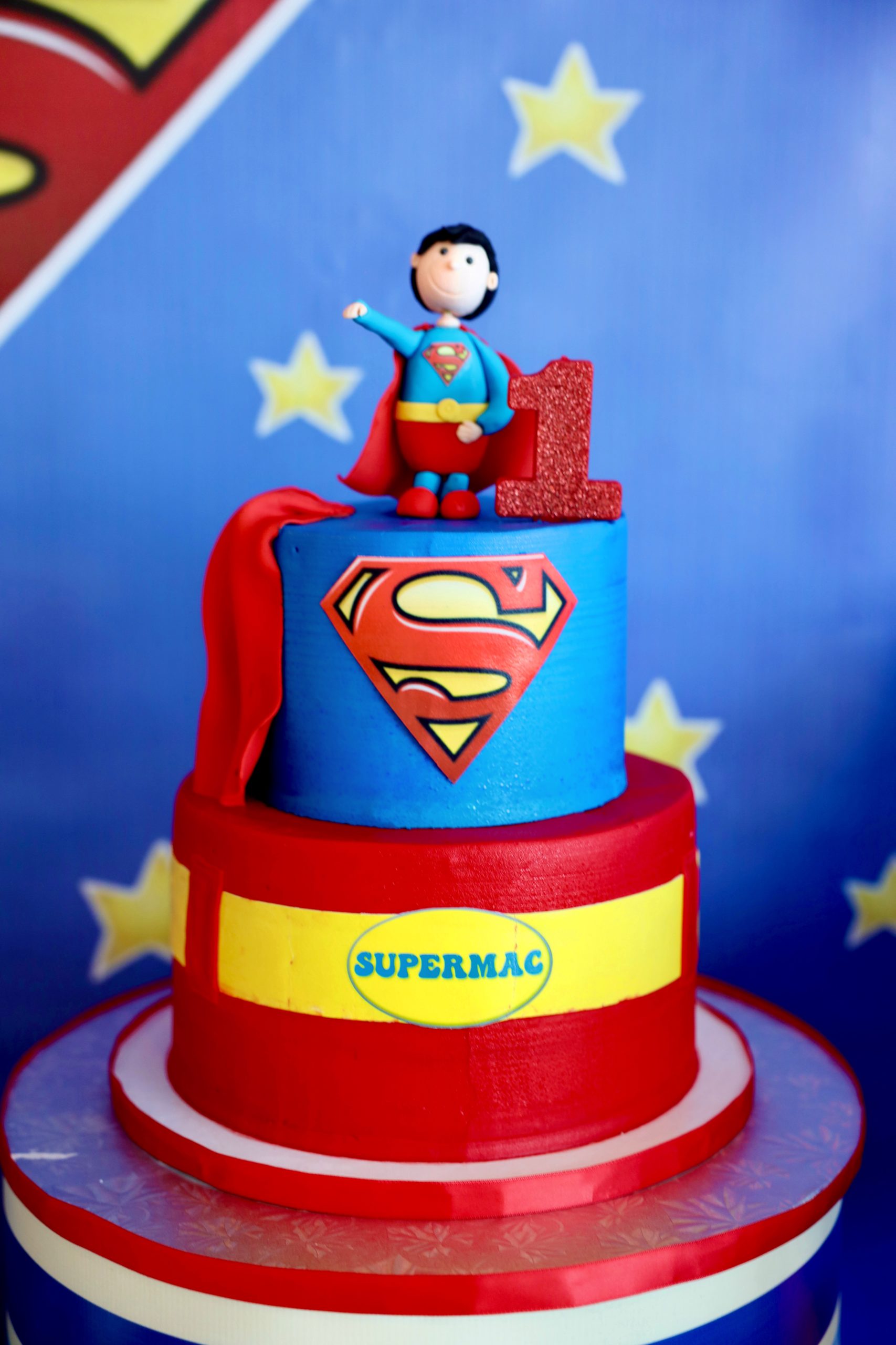 Superman first birthday cake superhero kids birthday ideas NYC Custom Cake