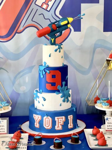 Water gun themed birthday cake summer birthday cake ideas for kids custom cakes Long Island NYC