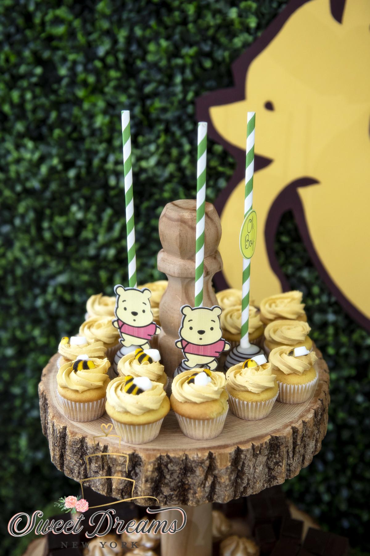 Winnie the Pooh Dessert Table Hundred Acre Wood Baby Shower