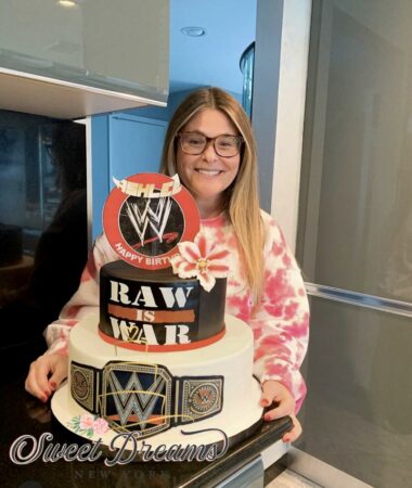 Wrestling WWE Raw is War Custom Cake Ashley White birthday cake by Sweet Dreams NY Long Island NY custom cakes bakery NYC