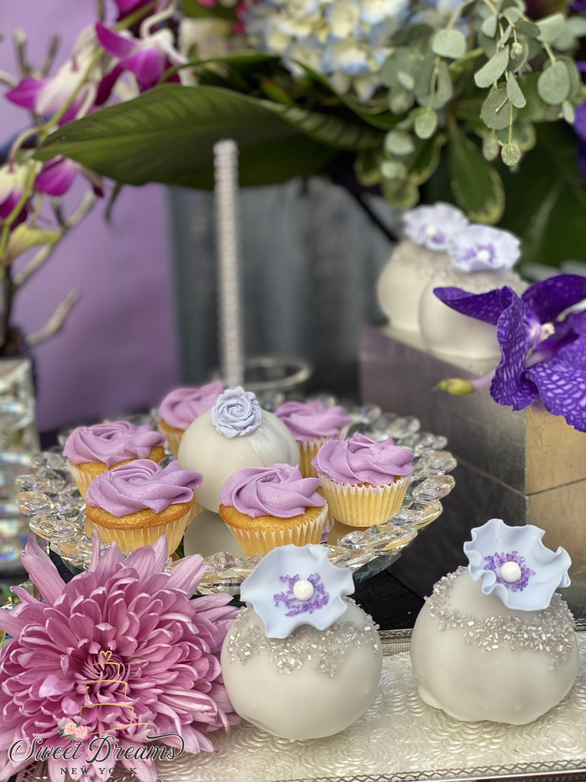 lavender cake pops flower special desserts for wedding engagement bridal shower sweet 16 bat mitzvah cake and desserts long Island