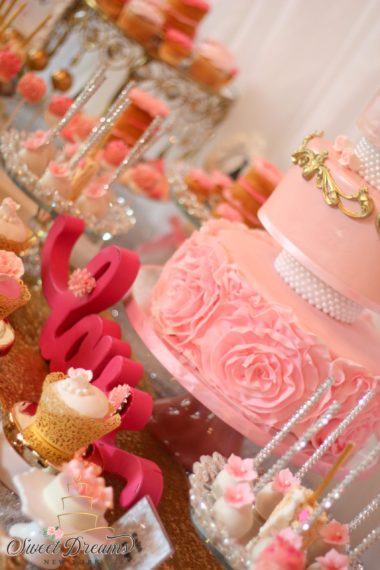 pink Bridal shower dessert table ideas sweet 16 that mitzvah NYC Long Island by sweet dreams NY