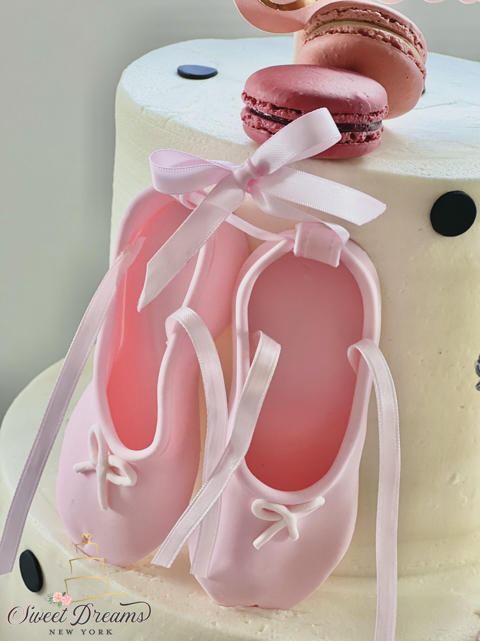 Ballerina shoes themed Custom Cake for first Birthday Party and Baby Shower Long Island NYC