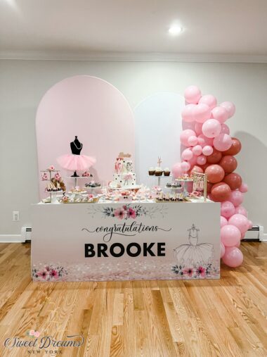 Pink Ballerina Baby Shower First Birthday Dessert Table Long Island NYC