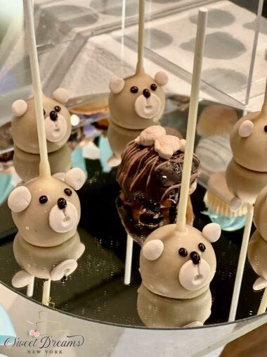 We Can Bearly Wait Baby Shower cake pops Dessert Table NYC Long Island