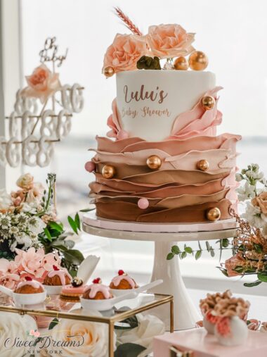 Boho Baby Shower Custom Cake for baby girl Bridal Shower Cake and Dessert Tables Long Islamd NYC