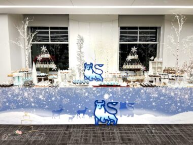 NYC Corporate dessert table Merril Lynch Winter Wonderland Christmas Party by Sweet Dreams NY Copy